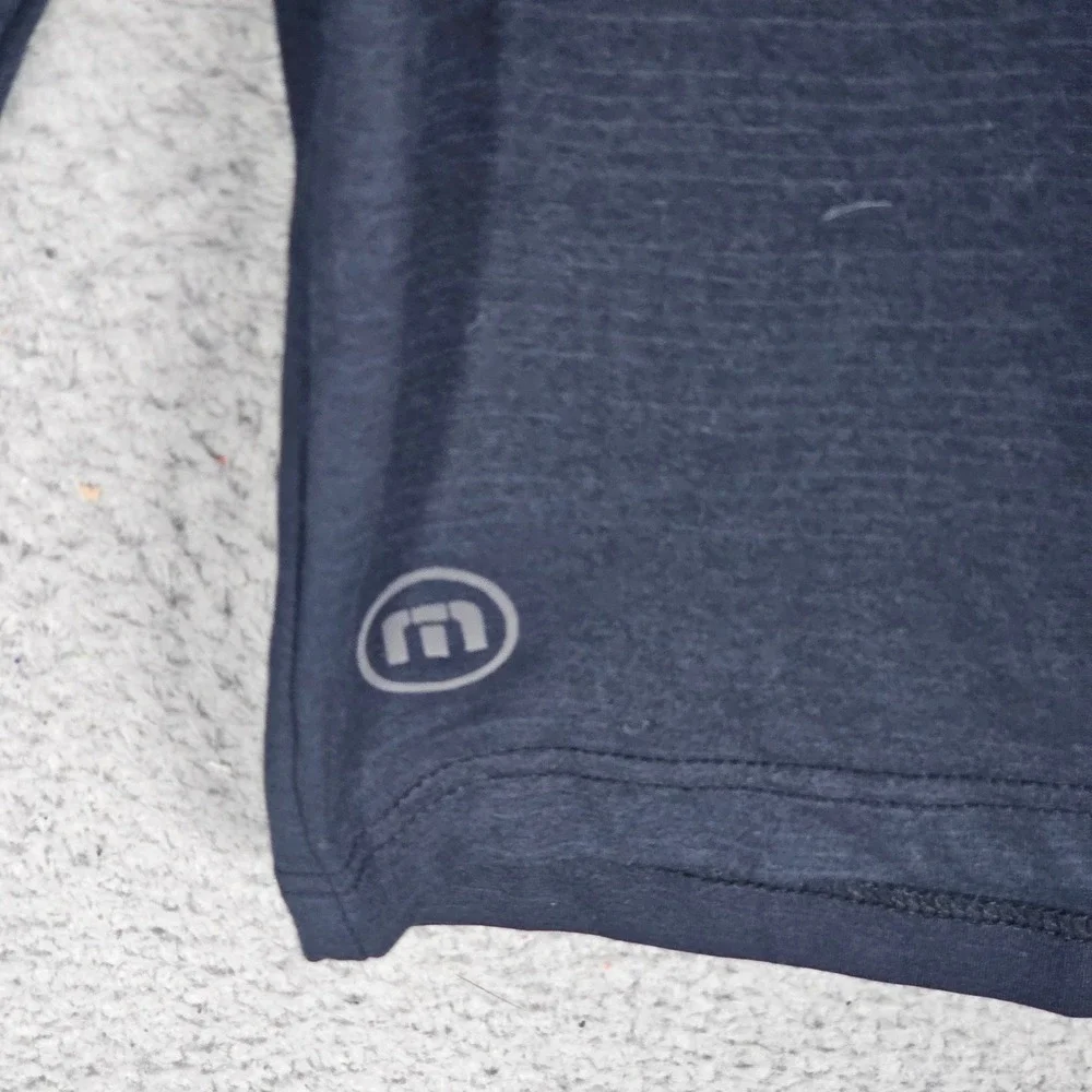 Travis Mathew Pullover Mens M Blue Heathered Quarter Zip Long Sleeve Golf Top
